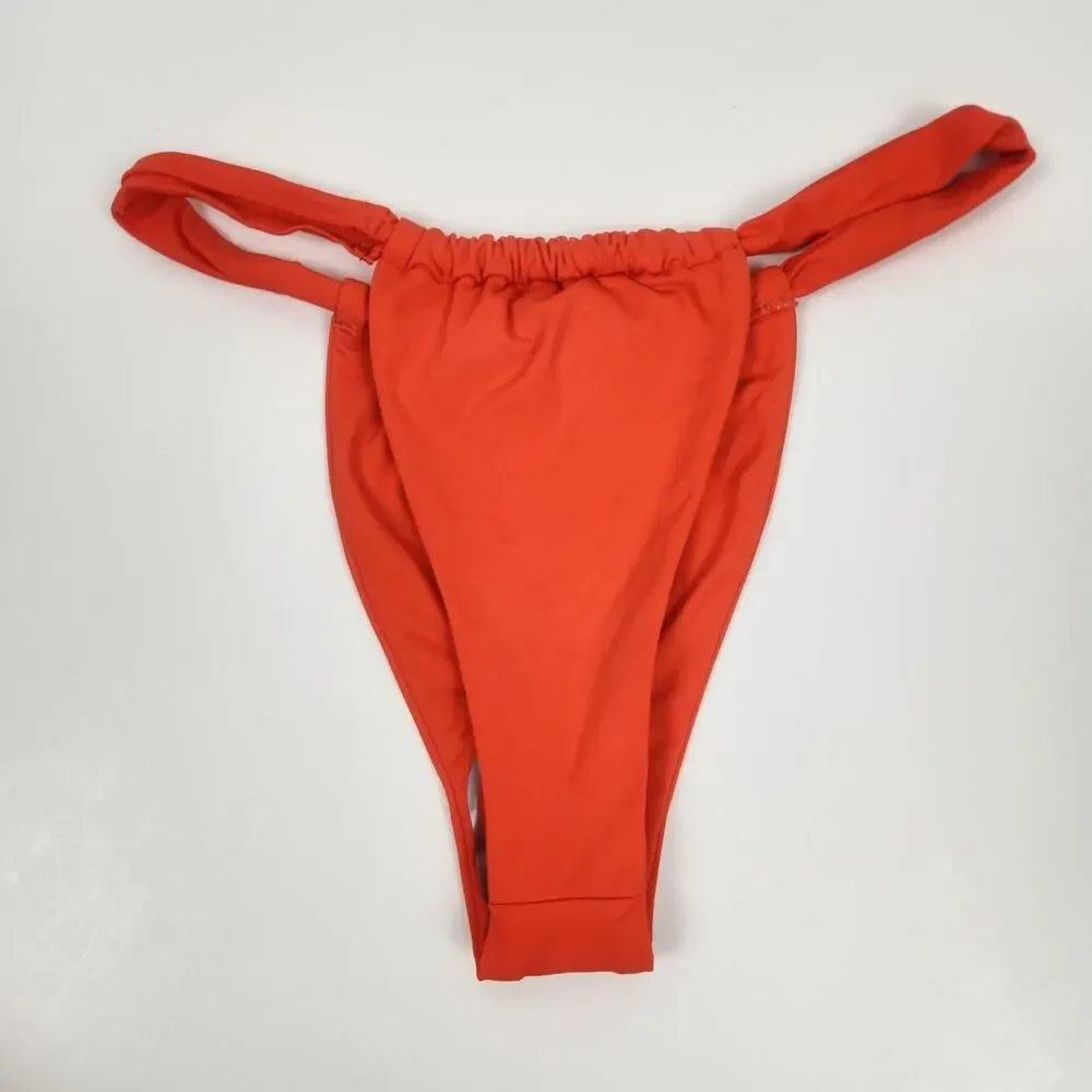 L*Space Gina Bitsy Bikini Bottom in Poppy Orange Size Medium - Picture 3 of 4